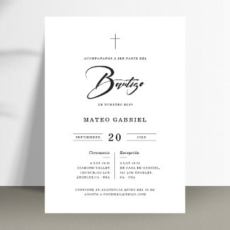 Convites Mínimos de Batizado para Menina Menino