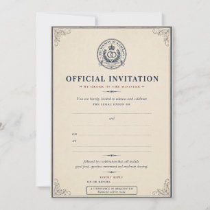 Convites Ministério do Casamento Humor Britânico Seco e Div