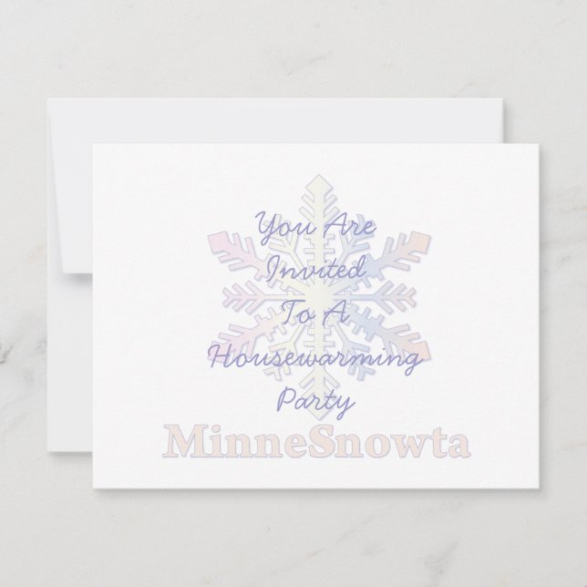 Convites MinneSnowta com Floco de Neve (Frente)