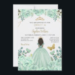 Convites Mint Dourado Floral Princess Butterfly Sweet 16<br><div class="desc">Elegante Mint Dourada Butterfly Floral Princess Butterfly Sweet 16 Convite</div>