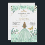 Convites Mint Dourado Floral Princess Butterfly Sweet 16<br><div class="desc">Elegante Mint Dourada Butterfly Floral Princess Butterfly Sweet 16 Convite</div>