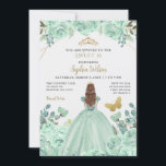 Convites Mint Dourado Floral Princess Butterfly Sweet 16<br><div class="desc">Elegante Mint Dourada Butterfly Floral Princess Butterfly Sweet 16 Convite</div>