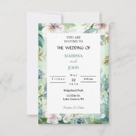 Convites Mint Garden Elegance Wedding Invitation