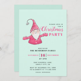 Convites Mint Green e Pink Gnomo