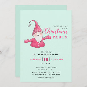 Convites Mint Green e Pink Gnomo