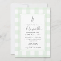 Mint Green Gingham Bunny Rabbit Baby Sprinkle