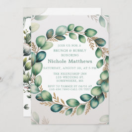 Convites Mint Green & Sage Eucalyptus Brunch & Bubble