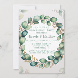 Convites Mint Green & Sage Eucalyptus Festa de noivado