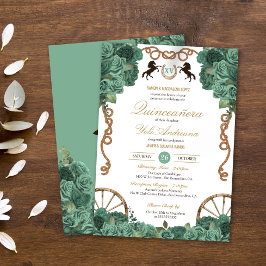 Convites Mint Green Sage Rosa Charro Western Quinceanera