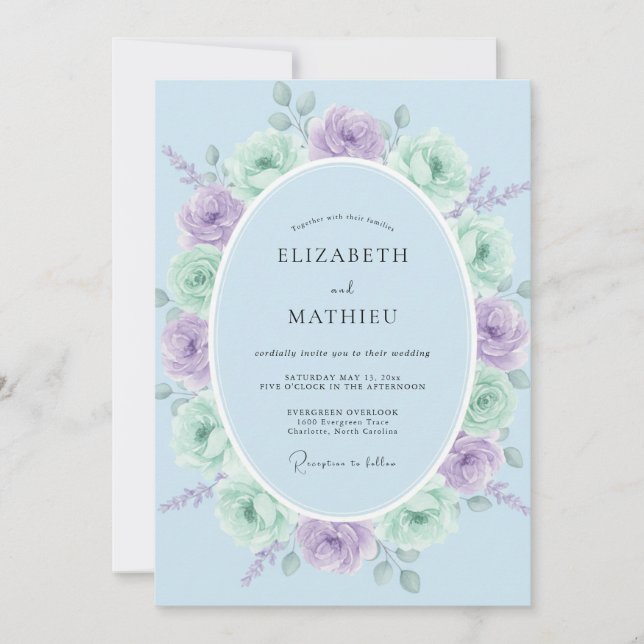 Convites Mint Green Serene Springtime Wedding (Frente)