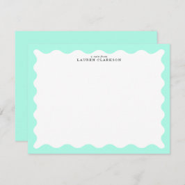 Convites Mint Green Wavy Frame Note Card