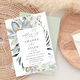 Convites Mint Greenery & White Floral - Casamento de Casa