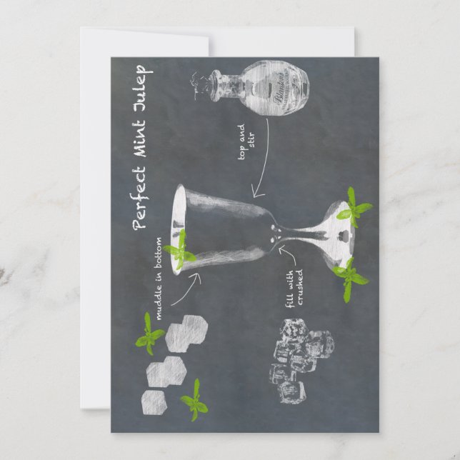 Convites Mint Julep Cocktail (Frente)