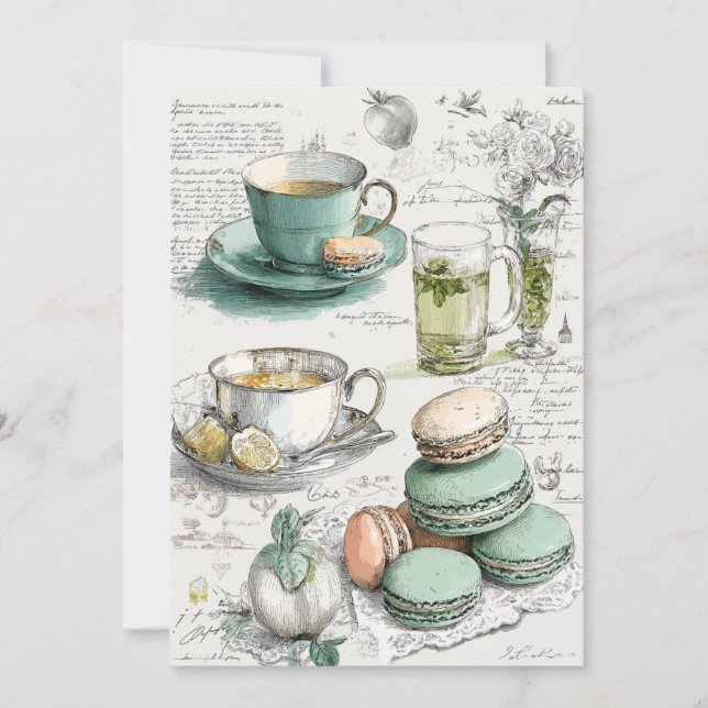Convites Mint & Macarons | Mcil Fresco (Frente)