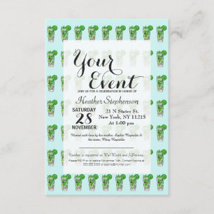 Convites Mint Mojito no Verão Watercolor Cocktail