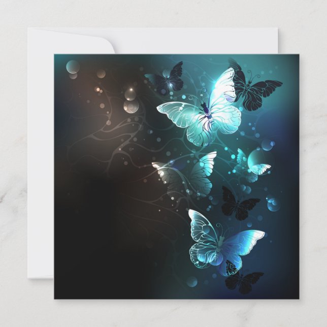 Convites Mint Night Butterflies (Frente)