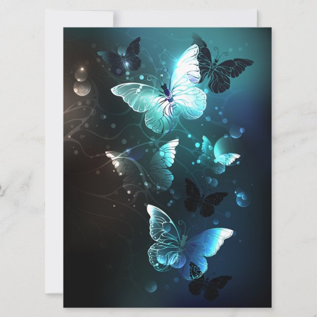 Convites Mint Night Butterflies (Frente)