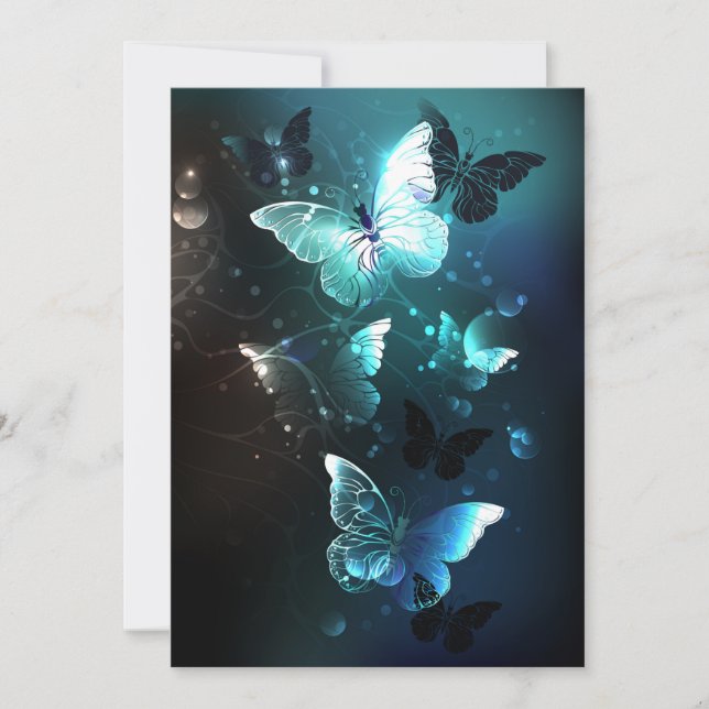 Convites Mint Night Butterflies (Frente)