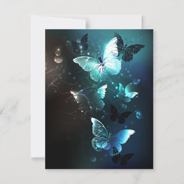 Convites Mint Night Butterflies (Frente)