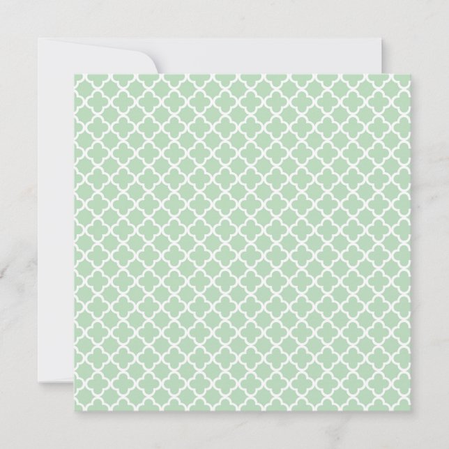 Convites Mint Quatrefoil Birthday (Frente)