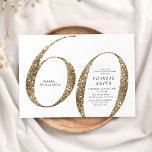 Convites Minúsculo e moderno brilho do ouro a 60 anos<br><div class="desc">O moderno minimalista 60º convite de aniversário apresenta o na moda faux gold glitter number 60 e os detalhes do seu partido em serif clássico, simples e elegante convite para o aniversário do marco de surpresa do excelente. a cor de fundo pode ser alterada para qualquer cor da sua escolha....</div>