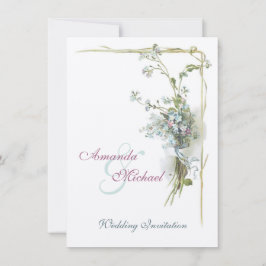 Convites Miosótis cor-de-rosa e azuis que wedding