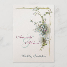 Convites Miosótis cor-de-rosa e azuis que wedding