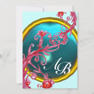CONVITES MIRACULOUSAS FRUTAS 4, ÁGATA VERMELHA MONOGRAMADA