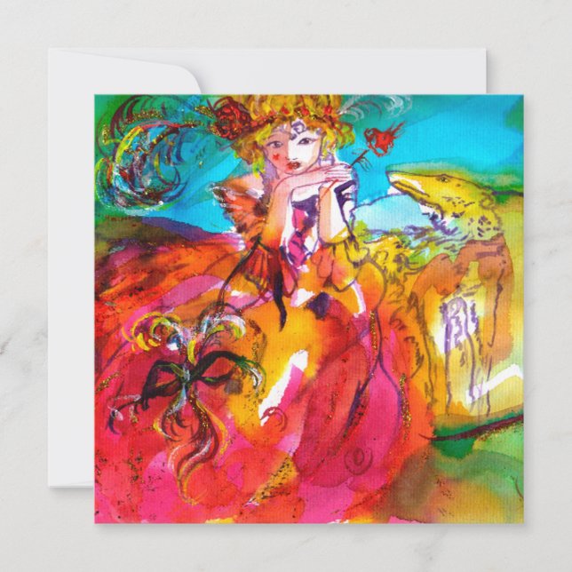 Convites MIRANDOLINA, BOLA MASCARADA DOCE 16, coração (Frente)