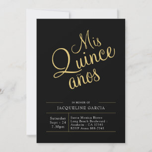 Convites Mis Quince Anos Dourado Moderno Quinceanera