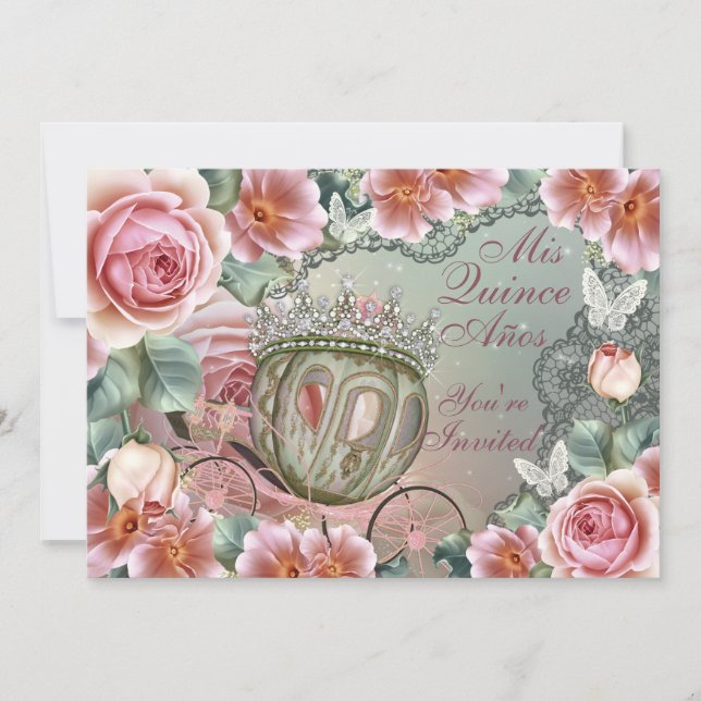 Convites Mis Quince Anos, Princesa Aniversário (Frente)
