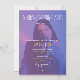 Convites Mis Quince diseño moderno con foto