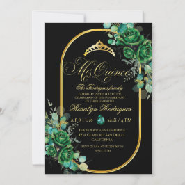 Convites Mis Quince Emerald Green flores 15 Birthday