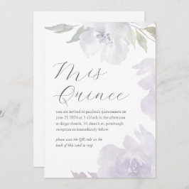 Convites Mis Quince Floral Birthday Quinceañera Código QR