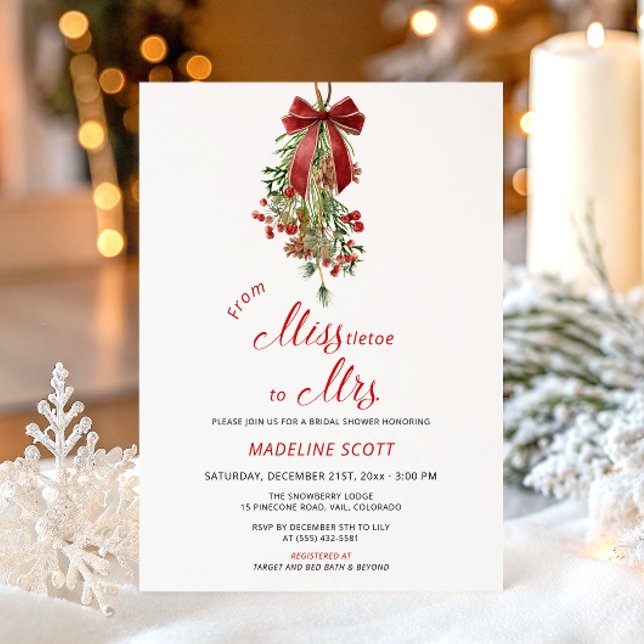 Convites Miss to Mrs Mistletoe Christmas Bridal Shower (Criador carregado)