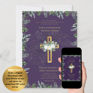 Convites Missa Nupcial Católica Cruz Roxa Casamento