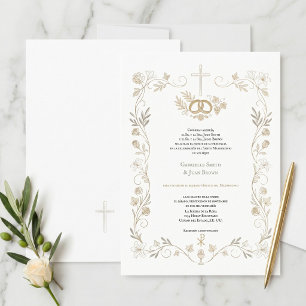 Convites Missa Nupcial Católica de Casamento Espanhol