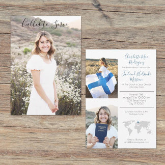 Convites Missionary Announcement Blue