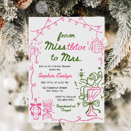 Convites Misstletoe to Mrs Christmas Bridal Shower