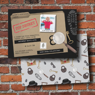 Convites Mistério Crianças Secretas Agente Espião Detetive 