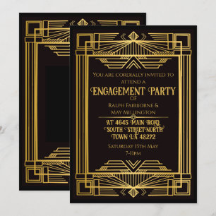 Convites mistério de aniversário art déco de 1920