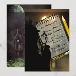 Convites Mistério de Assassinato de Halloween Casa Spooky M