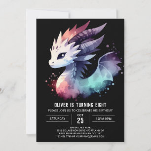 Convites Misterioso Dragão Intenso Aniversário