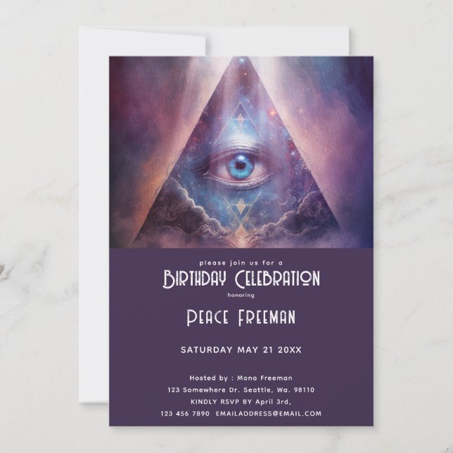 Convites Mística De Terceiro Olho, Espirital (Frente)