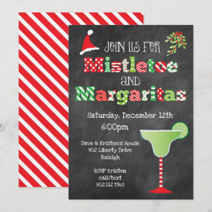 Convites Mistletoe Margaritas Festa de Natal