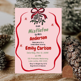 Convites Mistletoe para Sra. Noivado do Chá de Natal