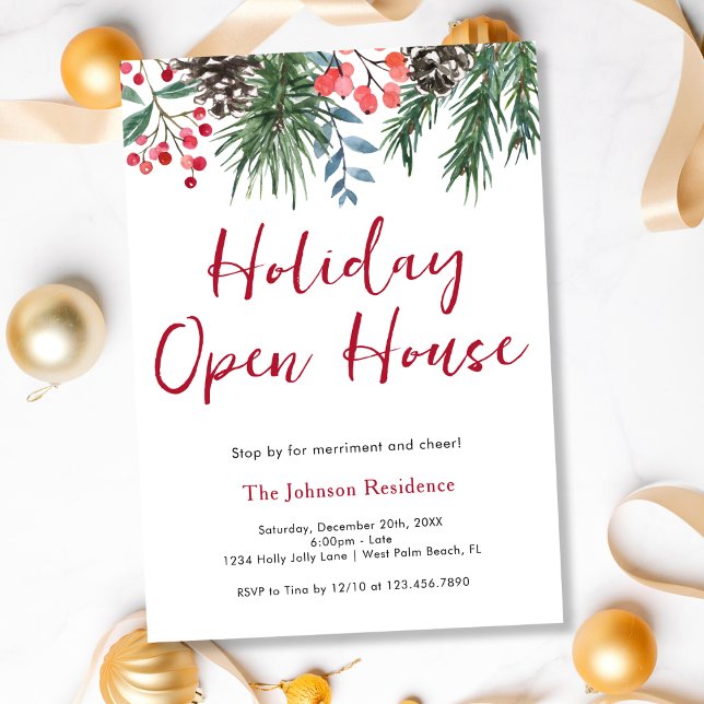 Convites MistletoMerriment & Cheer Holiday Open House (Criador carregado)