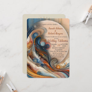 Convites Mistura boêmica de chá, magenta, flores roxas