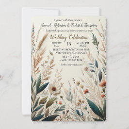 Convites Mistura boêmica de chá, magenta, flores roxas