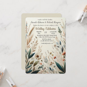 Convites Mistura boêmica de chá, magenta, flores roxas